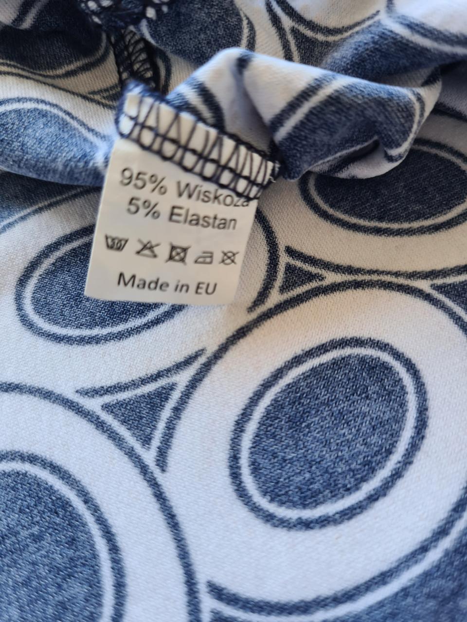 Nieuw ! Ibiza Womans Fashion blauw-wit blousje 3/4 mouwen  Maat M