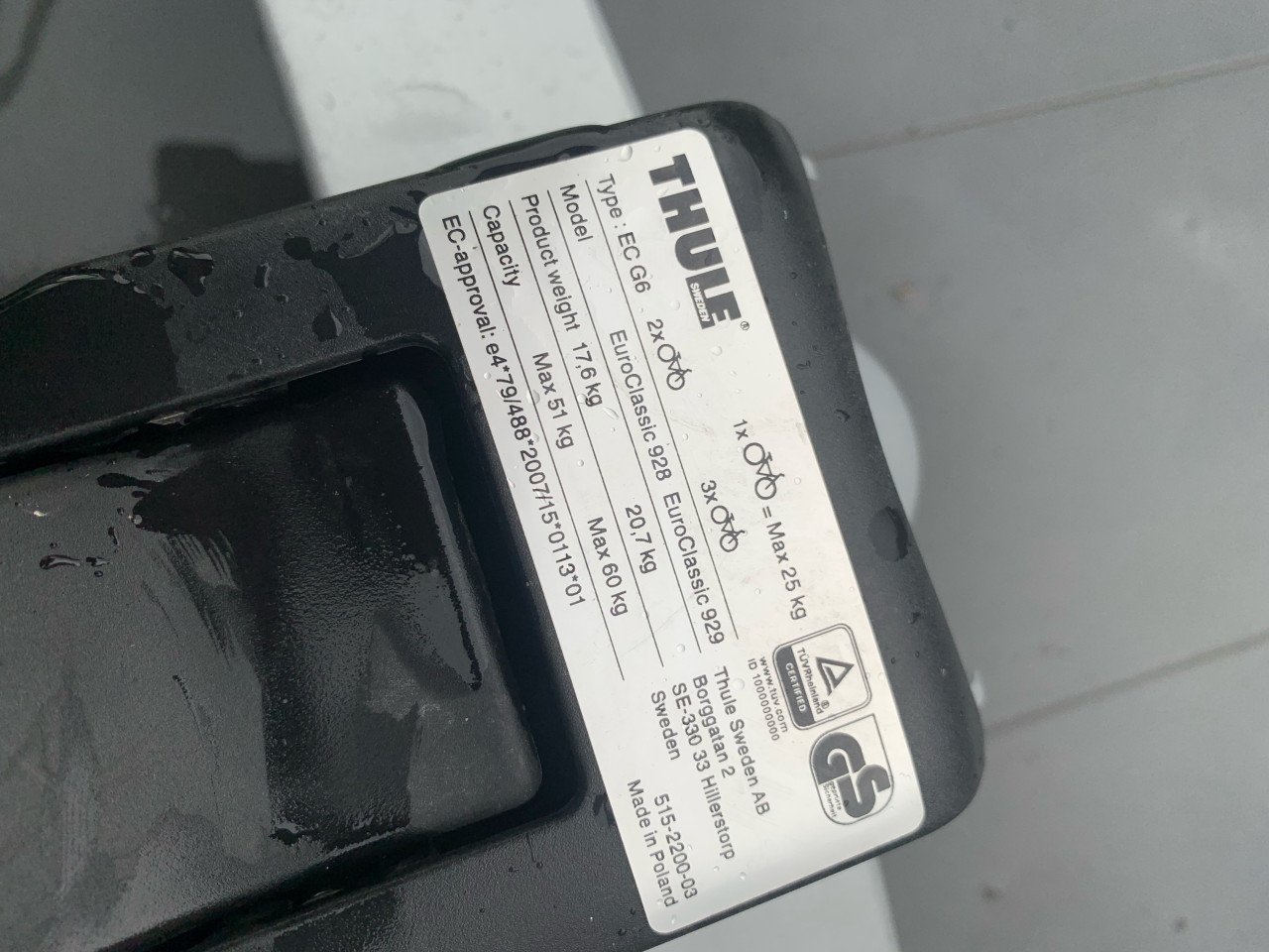 Thule euroclassic fietsendrager 3 fietsen zeer net!