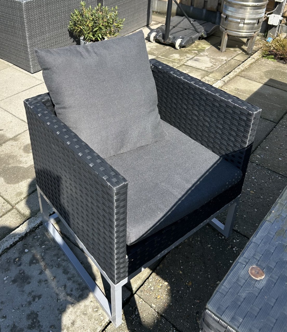 Wicker tuinset voor 6 personen
