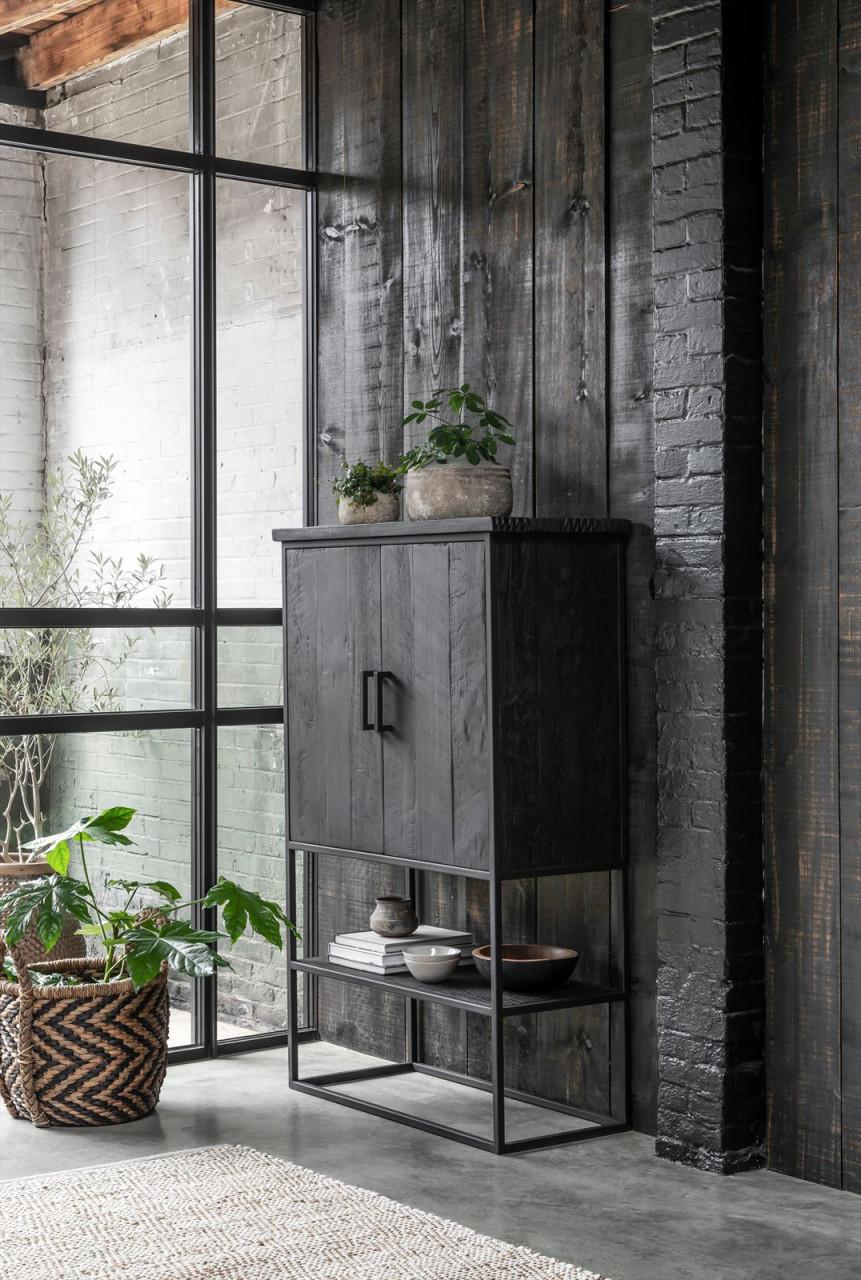 Bergkast Beam, teak zwart, nu als showmodel afgeprijsd