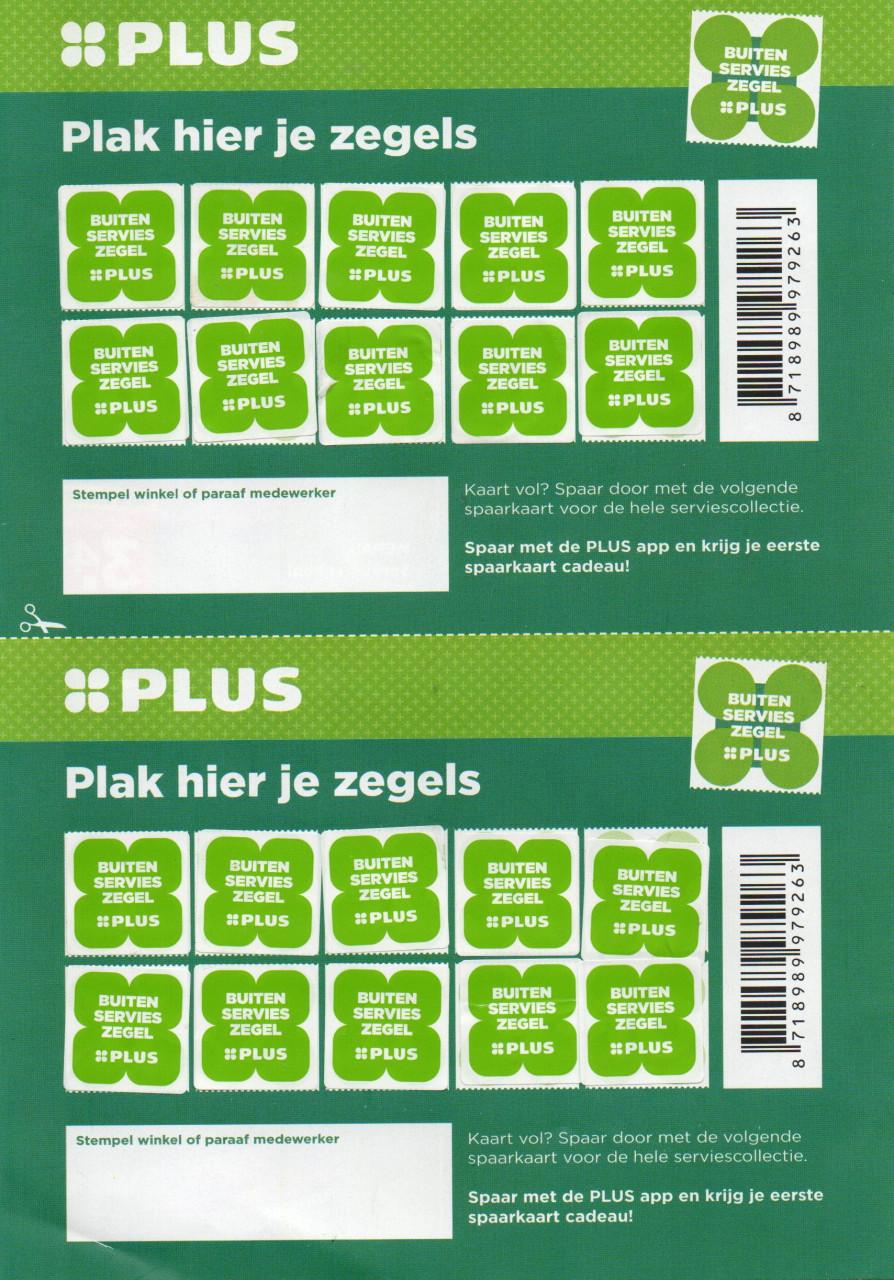 2 volle Spaarkaarten  PLUS buitenservies,   samen voor  € 1,00