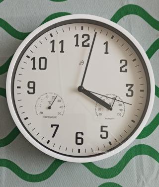 Wandklok 24,5 cm - zgan - met thermo en hygro