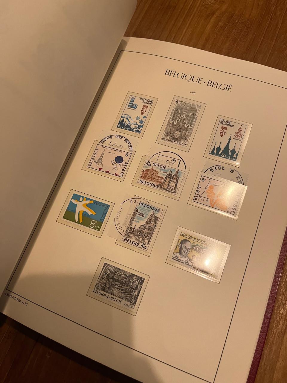 Verzameling België 1969 - 1990 in Leuchtturm voordrukalbum