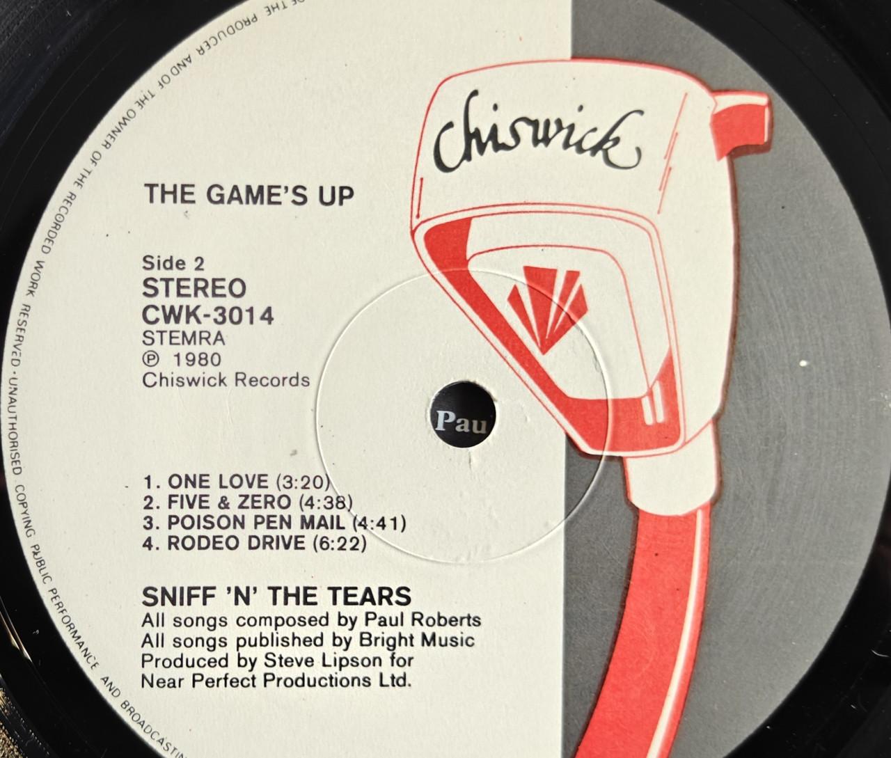 Te Koop LP Sniff 'n'The Tears – The Game’s Sup