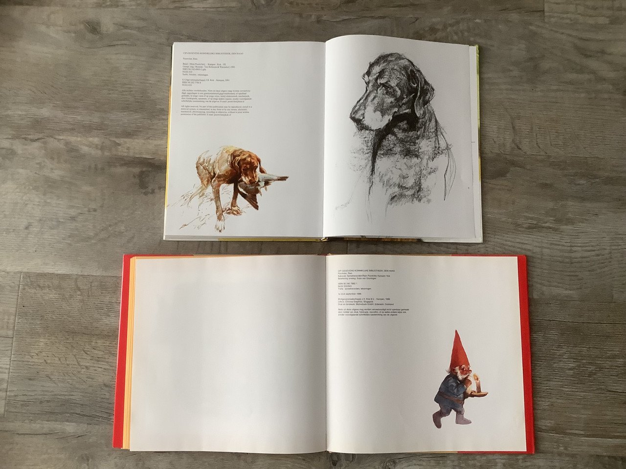 4x Rien Poortvliet - Hak/Tak, Hooi/Gras, Braaf, Kabouters Spreekwoorden