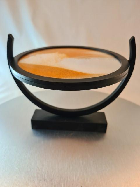 Zandloper in schilderijvorm