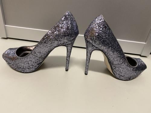 Grijze glitter schoenen