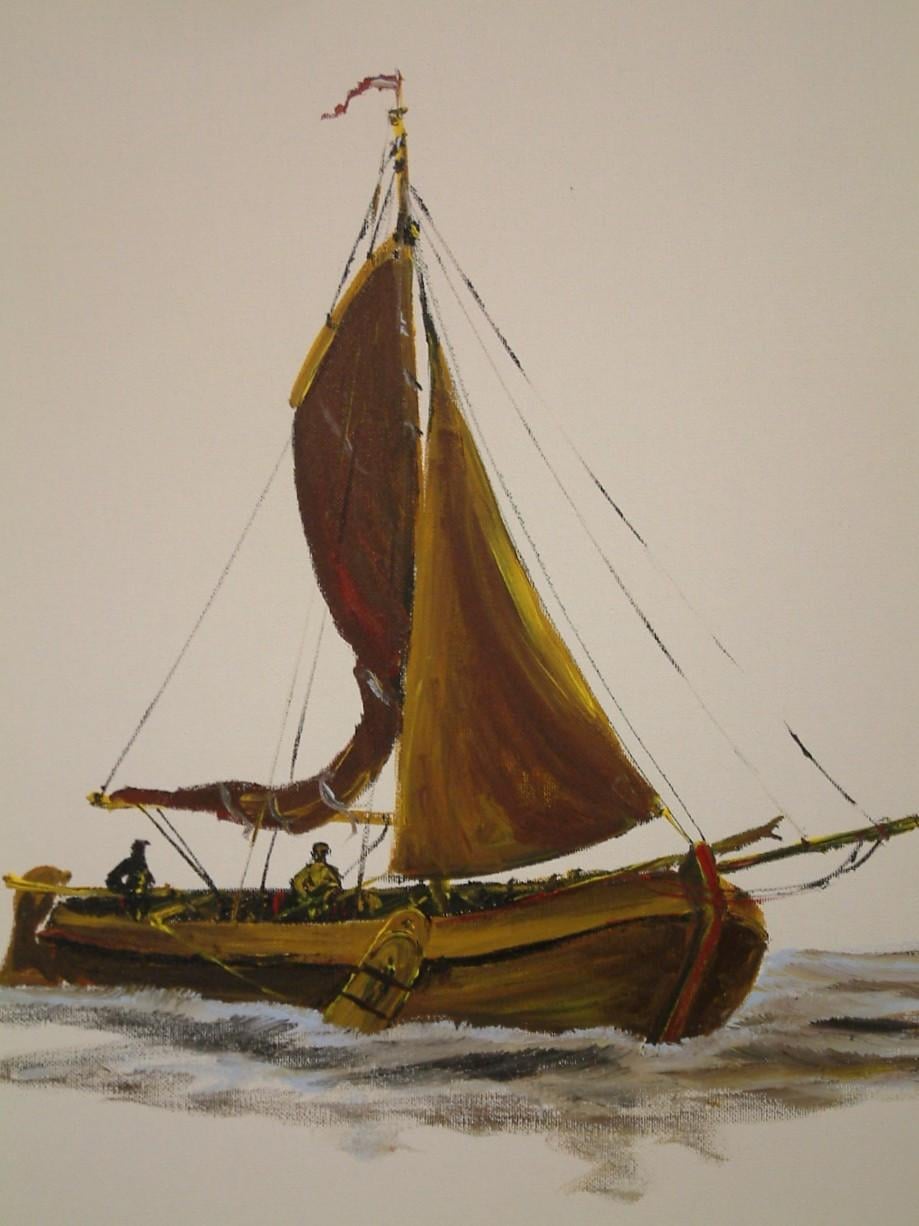 Hoogaars - botter -hengst -schilderij van af 45 euro incl Lijst er om