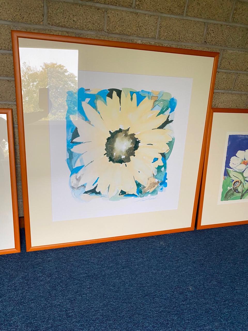 3 x lijst met posters van bloemen