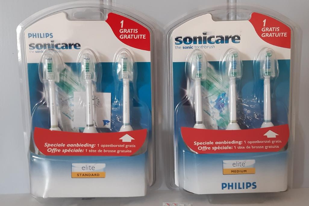 Philips Sonicare opzet tandenborstel Elite standaard en Elite medium