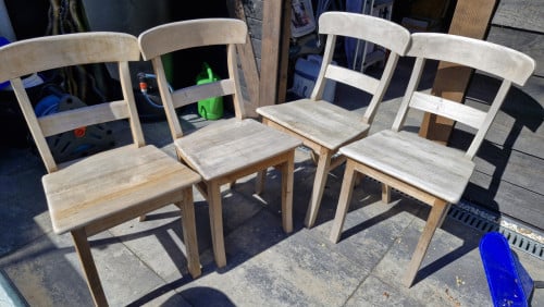 6x hardhouten eettafel stoelen