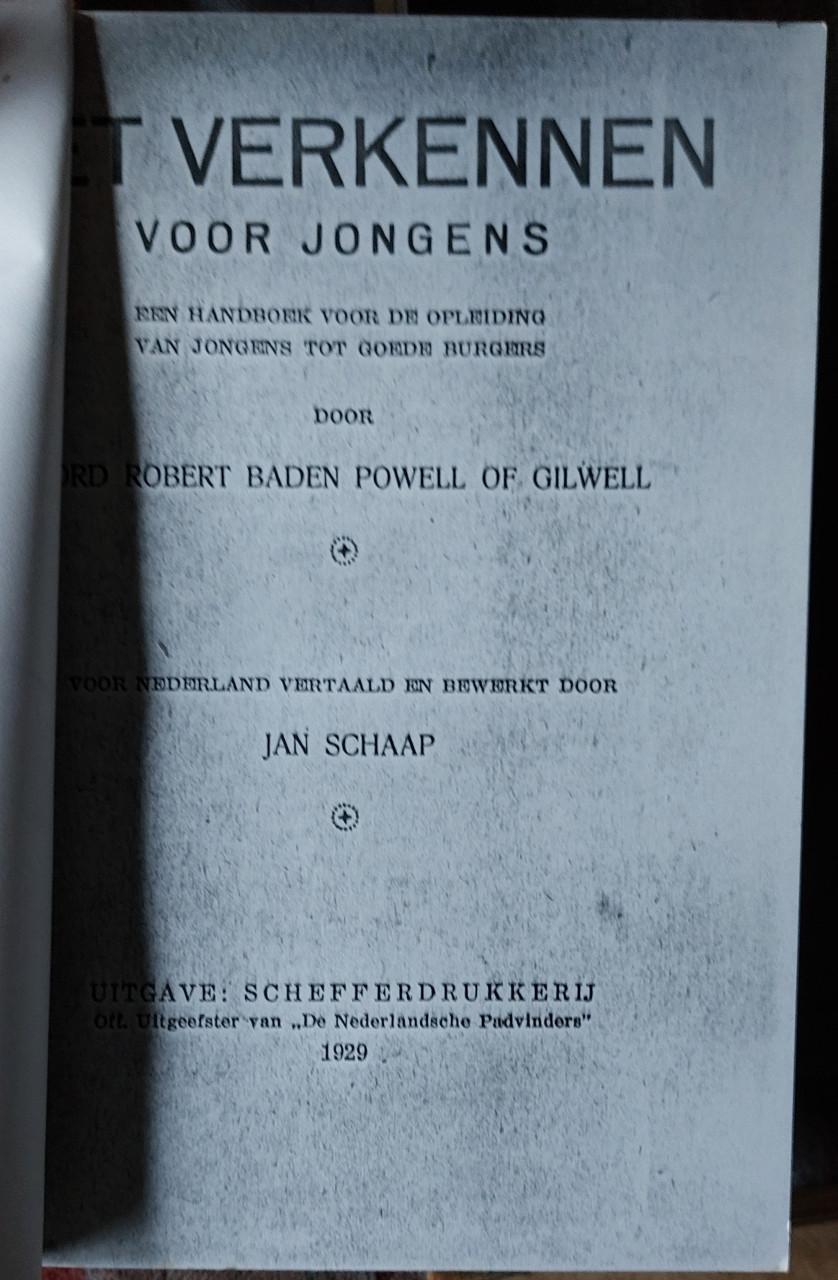 Verkennen voor Jongens een kopie uit 1929