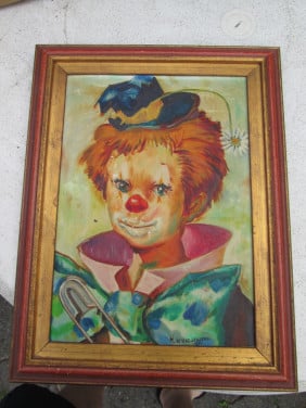 Schilderijtje Clown