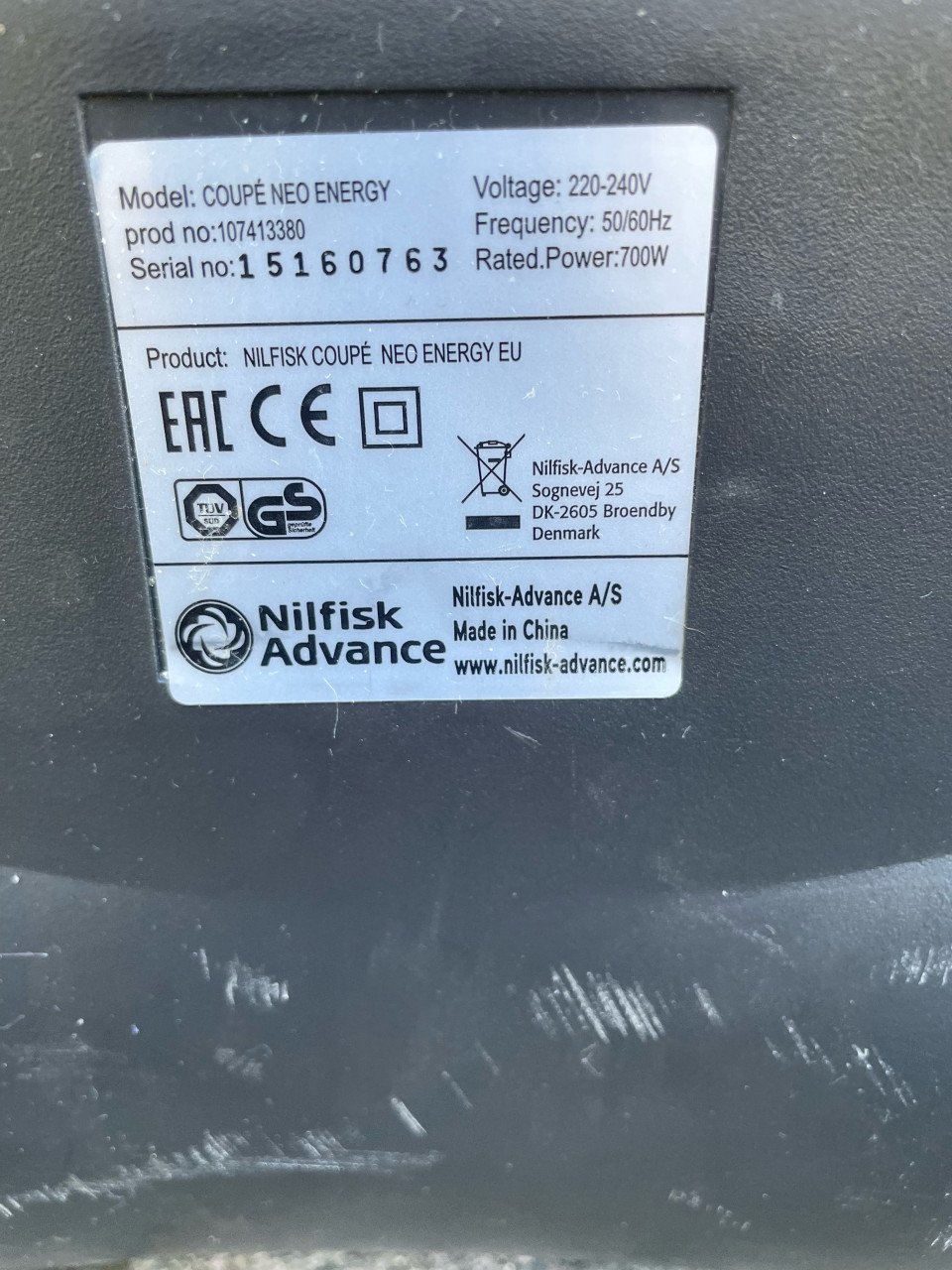 Nilfisk stofzuiger 700 watt