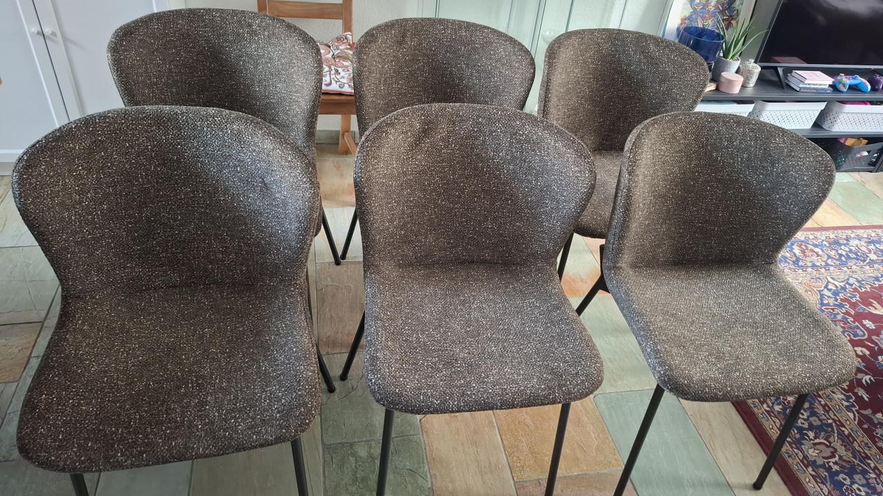 6x eetkamerstoel donker groen