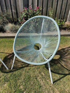 Draadstoel 2x, pastel/mint groen