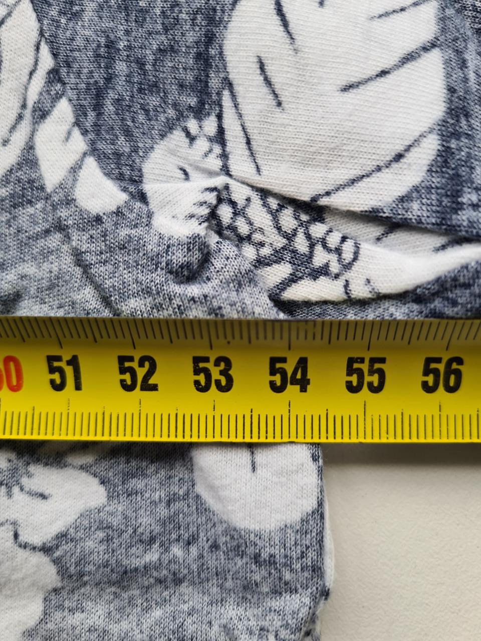 Zara heren blauw / ecru wit T-shirt Maat XL Lengte 74cm