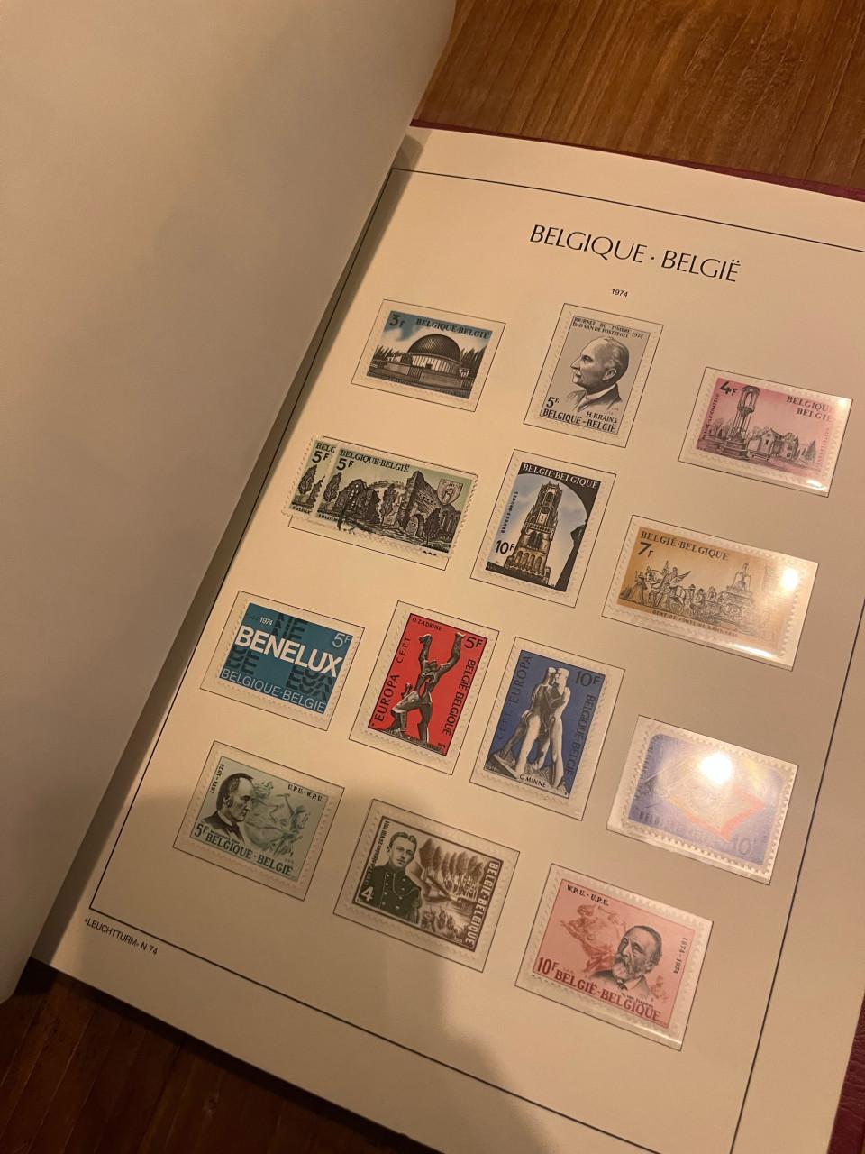 Verzameling België 1969 - 1990 in Leuchtturm voordrukalbum