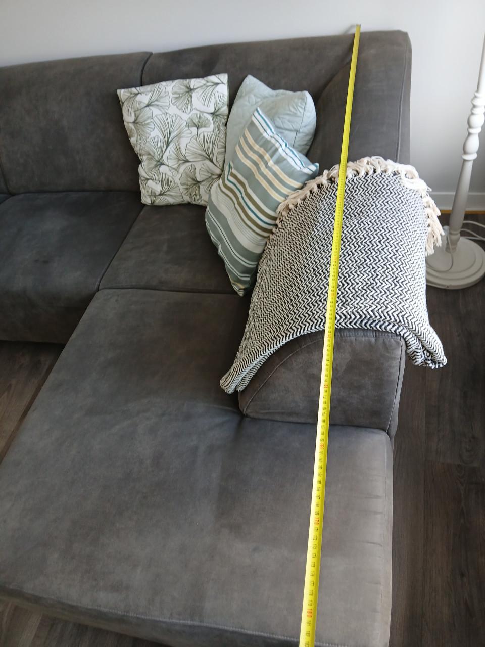 Leuke grijze hoekbank 250cm breed