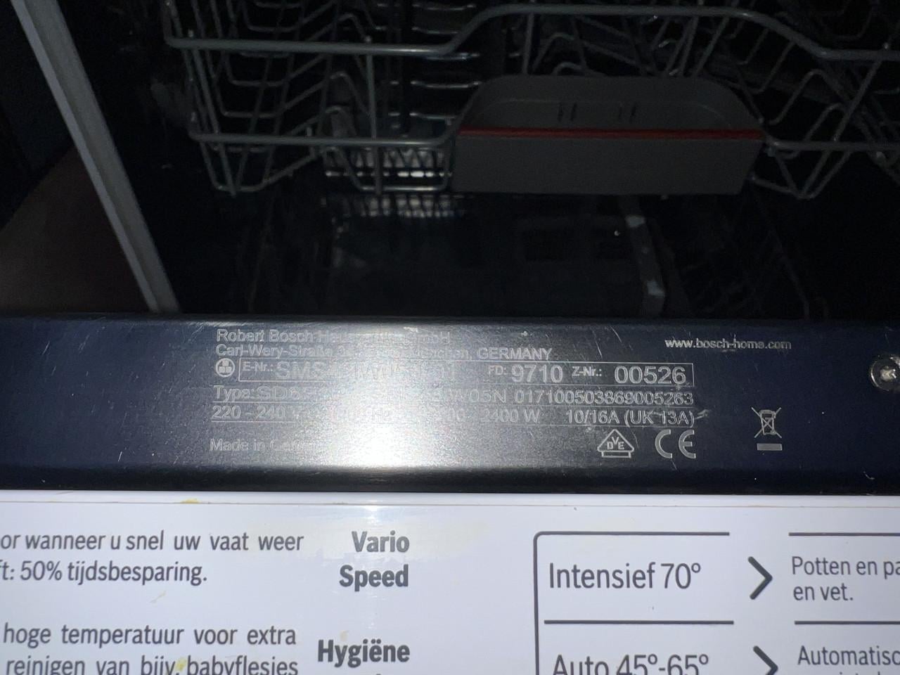 Bosch SMS46IW05N EXCLUSIV vrijstaande A+ vaatwasser 85x60 cm.