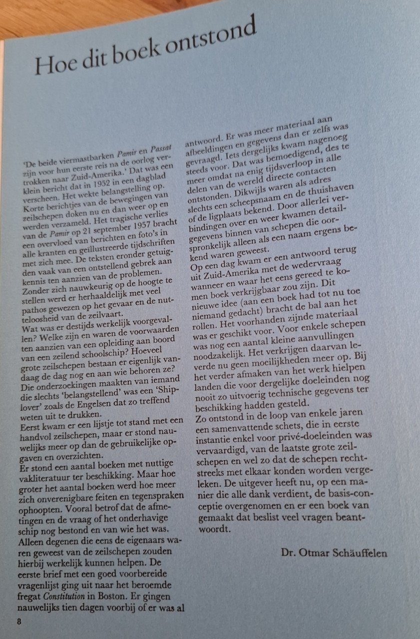 De laatste grote zeilschepen, door Otmar Schäuffelen