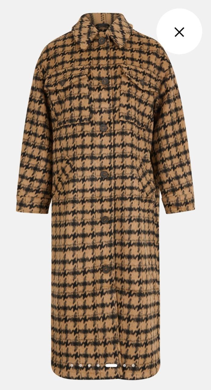 Eksept van Shoeby camel/zwarte pied de poule winterjas Maat L