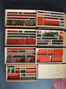 Meccano bouwonderdelen, vintage, uitgebreide collectie i.z.g.st