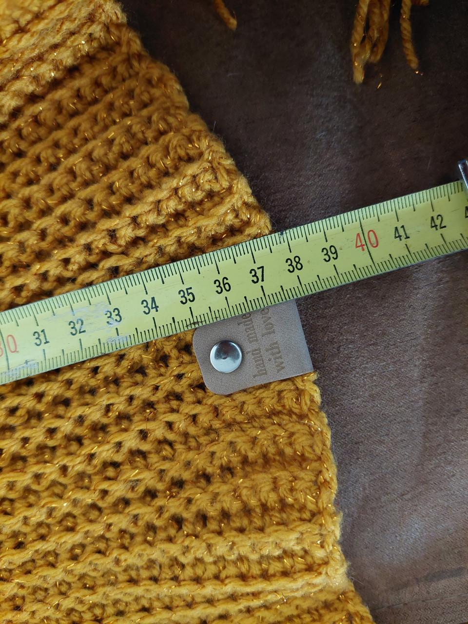 Nieuwe lekker warme okergele handmade sjaal & haarband