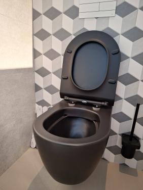 Toiletpot met zitting - mat zwart