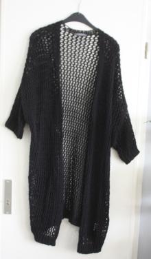 Zwarte  gehaakte lange vest maat s-m