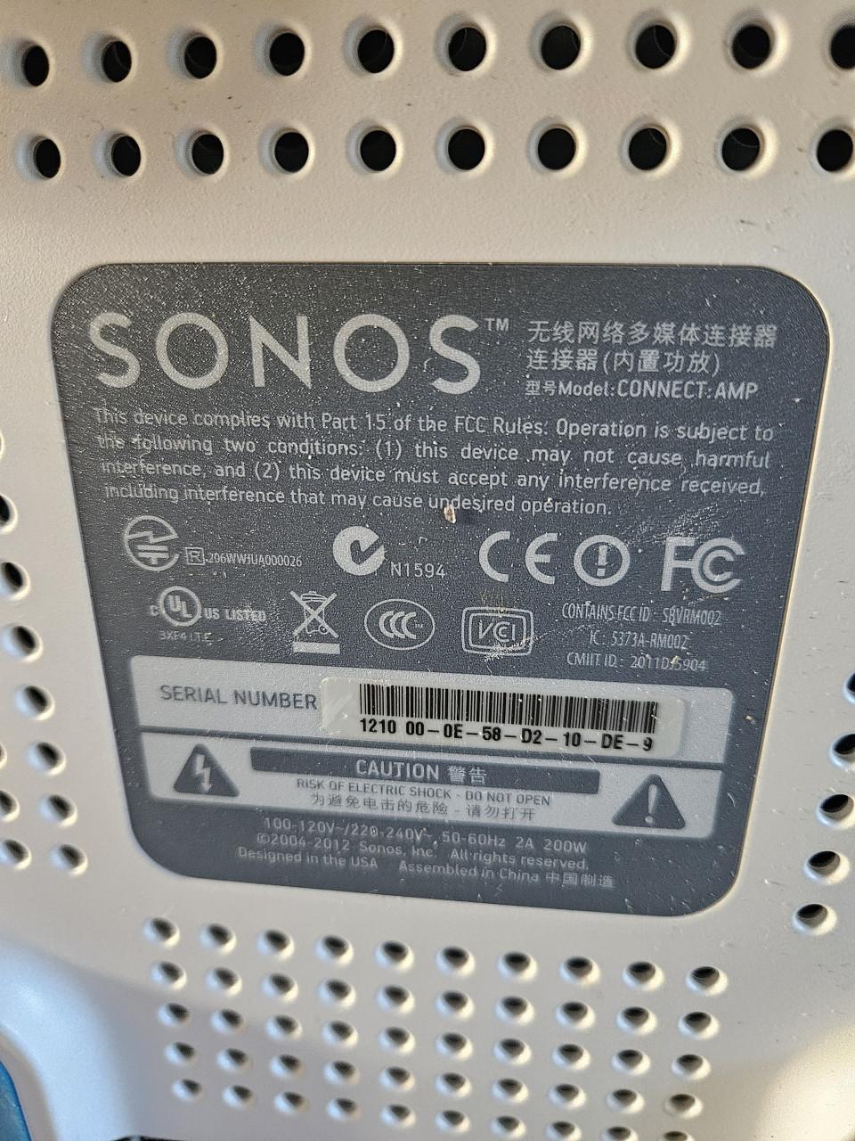 Zgan Sonos Connect Amp, draadloze stereoversterker, nette en werkende staat