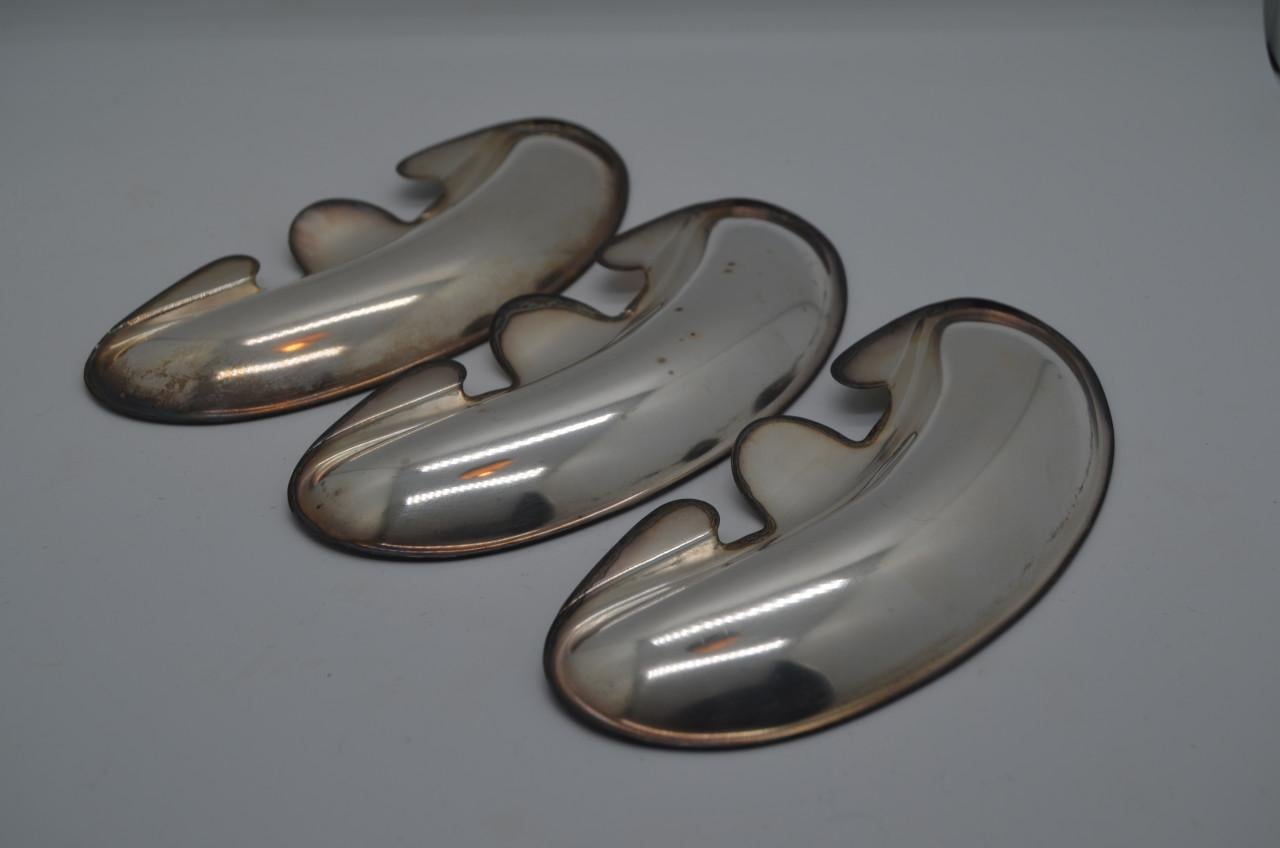 6 Verzilverde visgraatbakjes voor aan je bord. Sjiek-de-friemel dus.