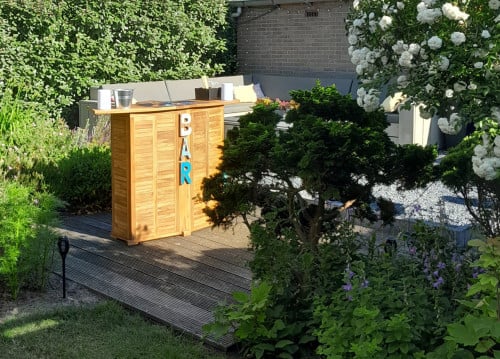 Houten cocktailbar huren