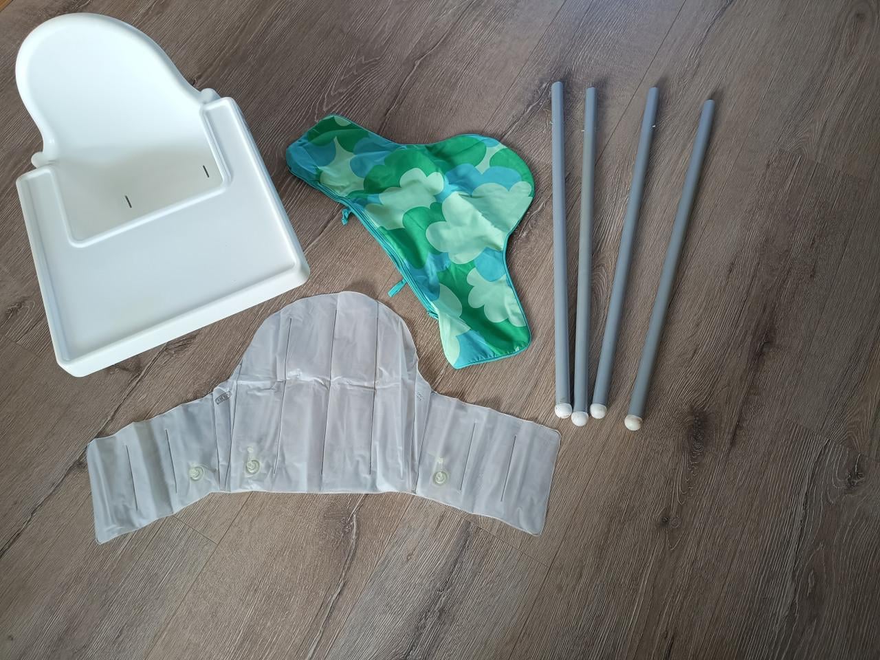 Complete IKEA Antilop set: Kinderstoel + Blad + Zitverkleiner + Hoes