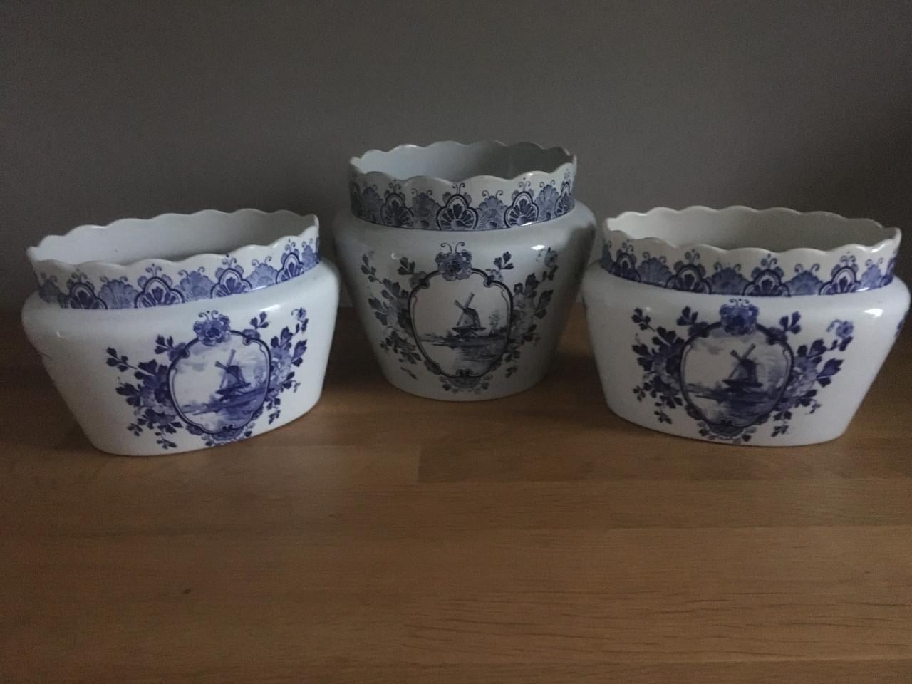 DELFSBLAUWE bloempotten 3 delig