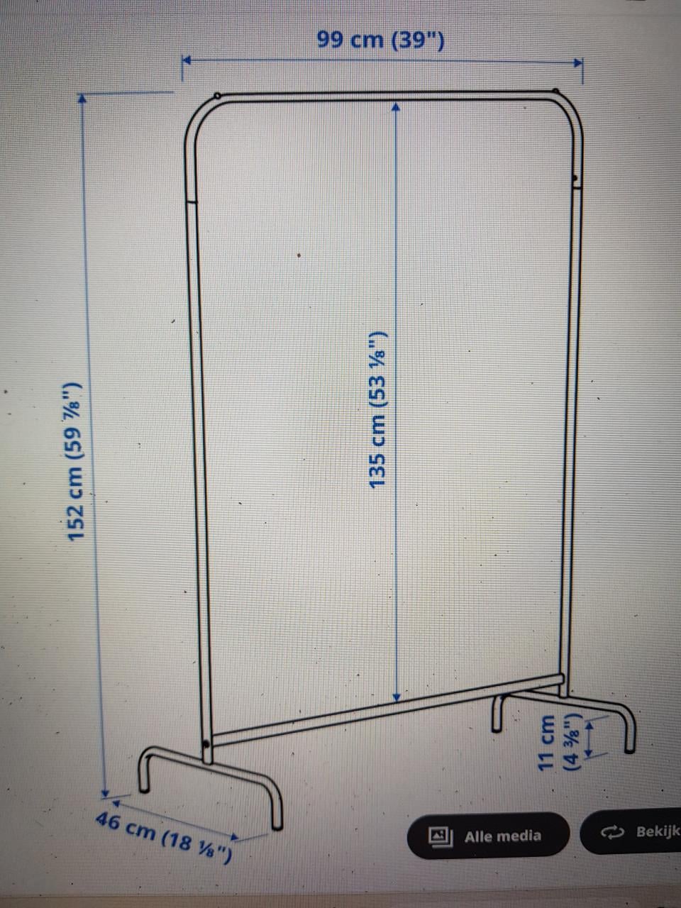 3 x Ikea kledingrek Mulig á 5 euro