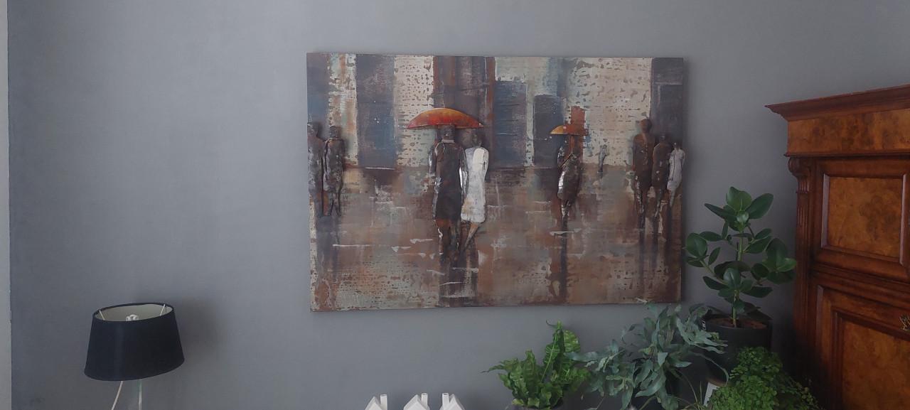 3D metalen schilderij Singing in the rain