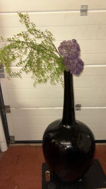 Zwarte Vaas met lange nek ( 2 stuks)