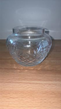 Vintage Kristallen Rozenbowl Handgeslepen