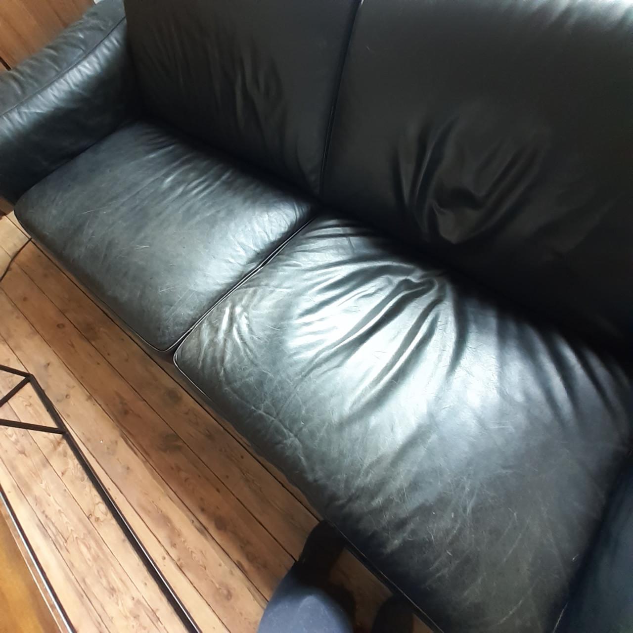 Natuzzi zwart leren  bank