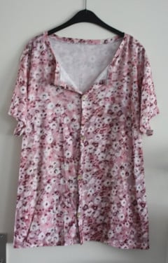 Blouse roze soepele stof  maat 3xl