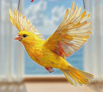 Raamhanger gele kanarie