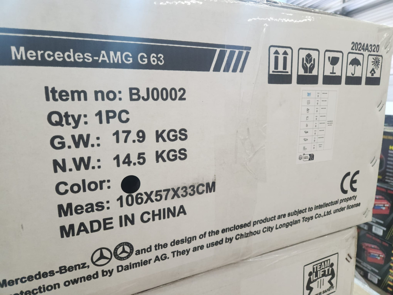Mercedes Benz G63 AMG Zwart 12V Kinderauto met Afstandsbediening