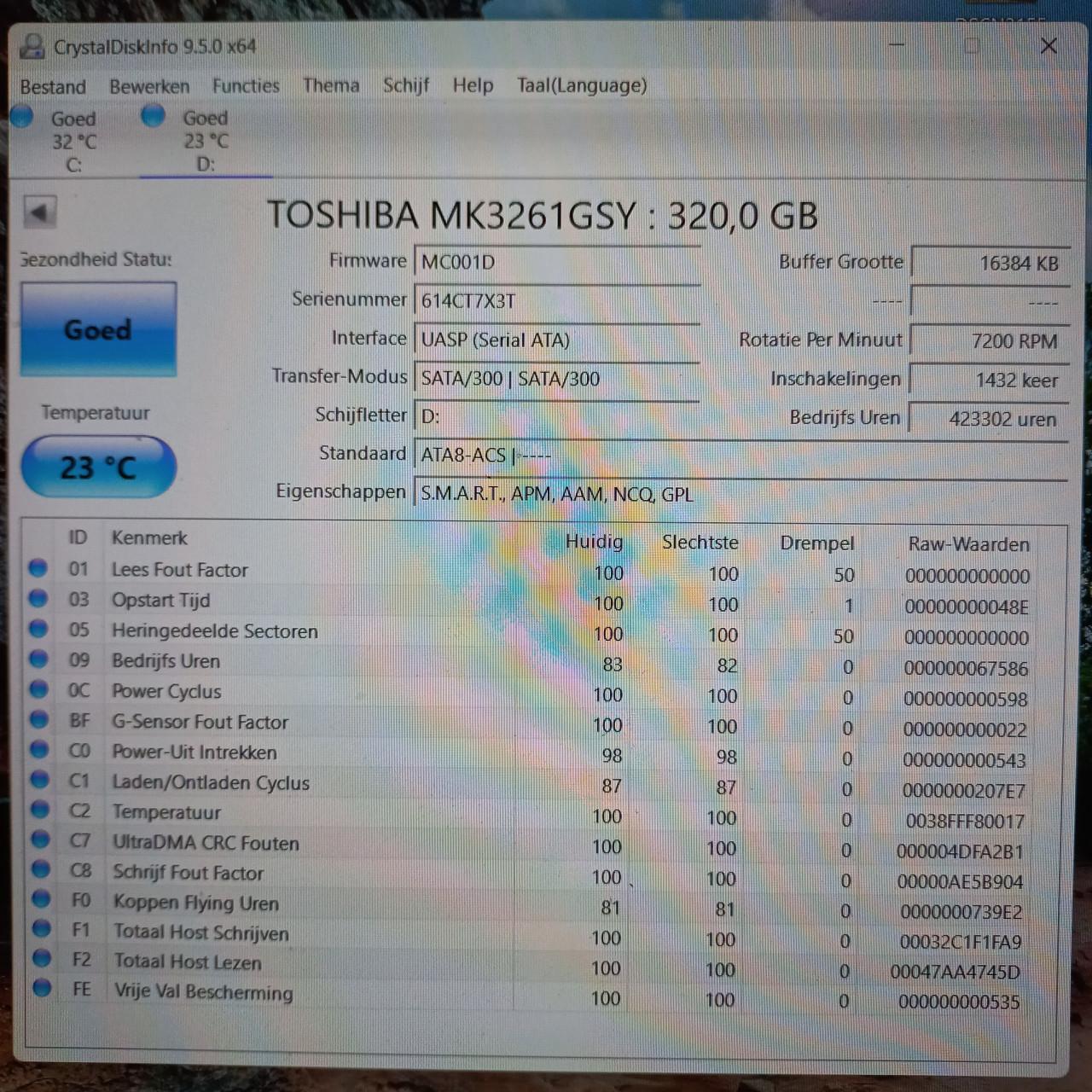 Toshiba 320GB 7200rpm