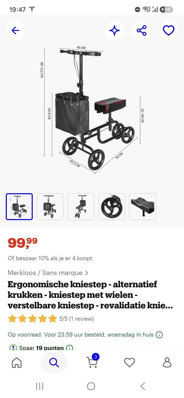 Ergonomische kniestep