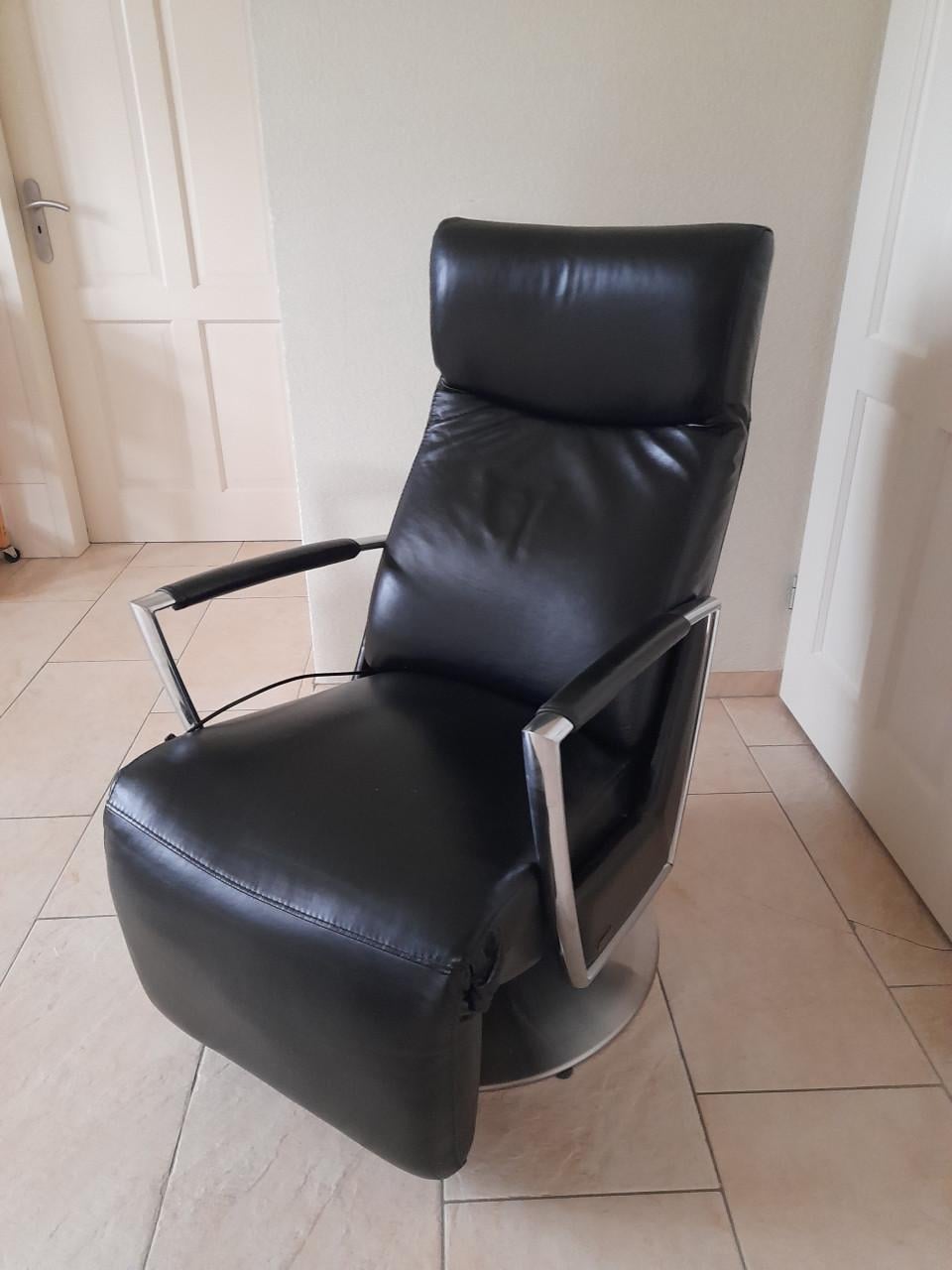 Prominent Elektrisch verstelbare Lederen relax fauteuil (in goede staat)