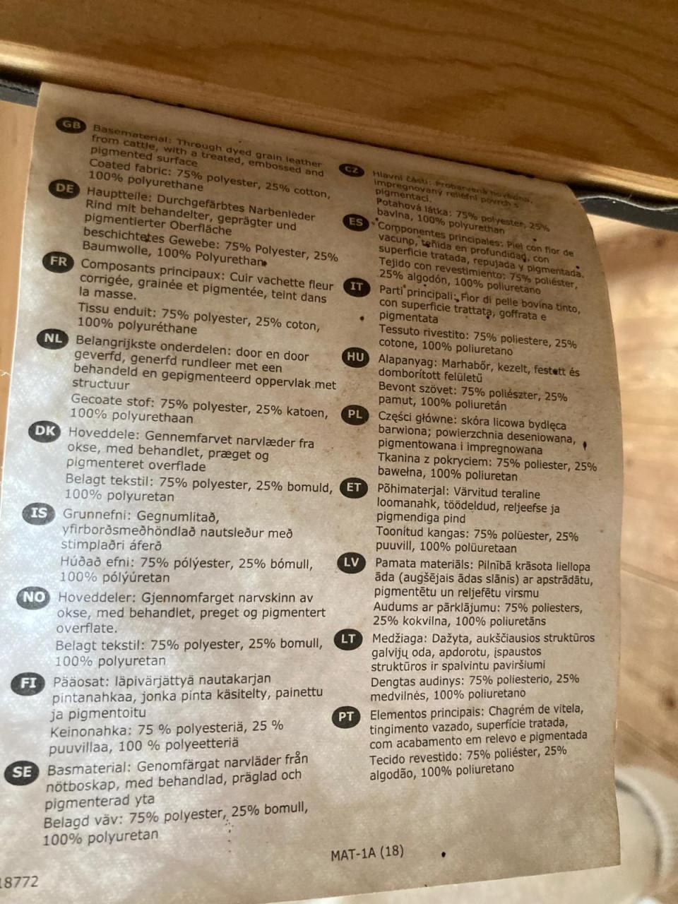 IKEA Landskrona 3-zits bank + voetenbank - zwart leer