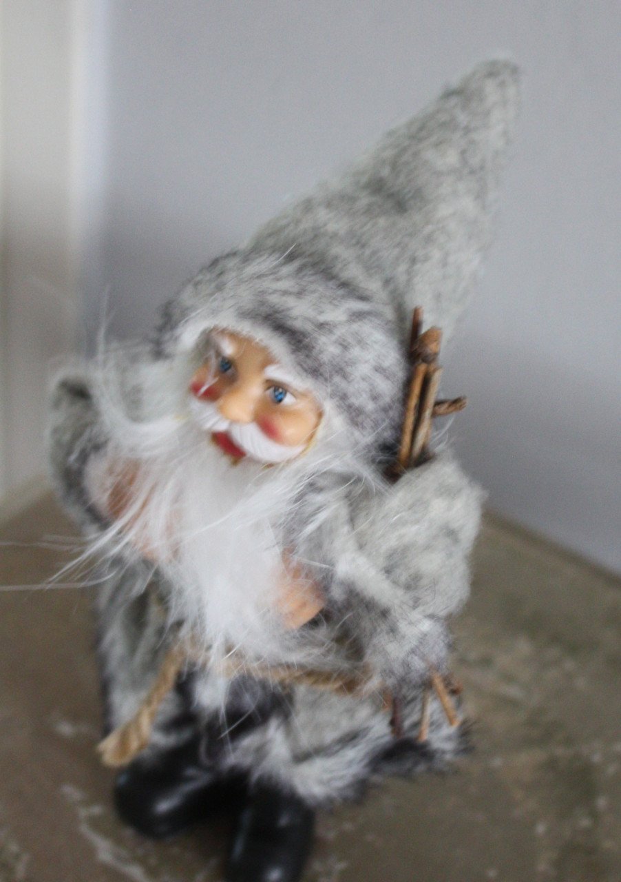 Grijze kerstman stof