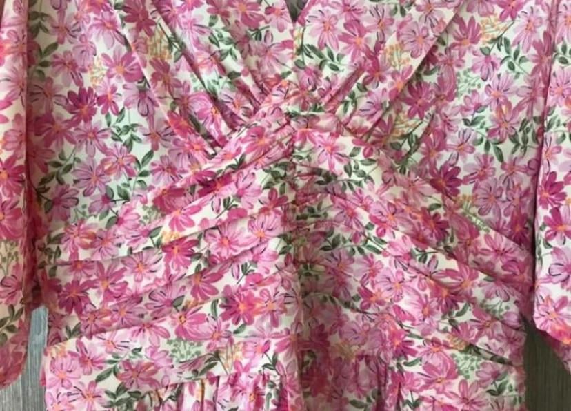 Roze bloemenjurk Loavies maat XS