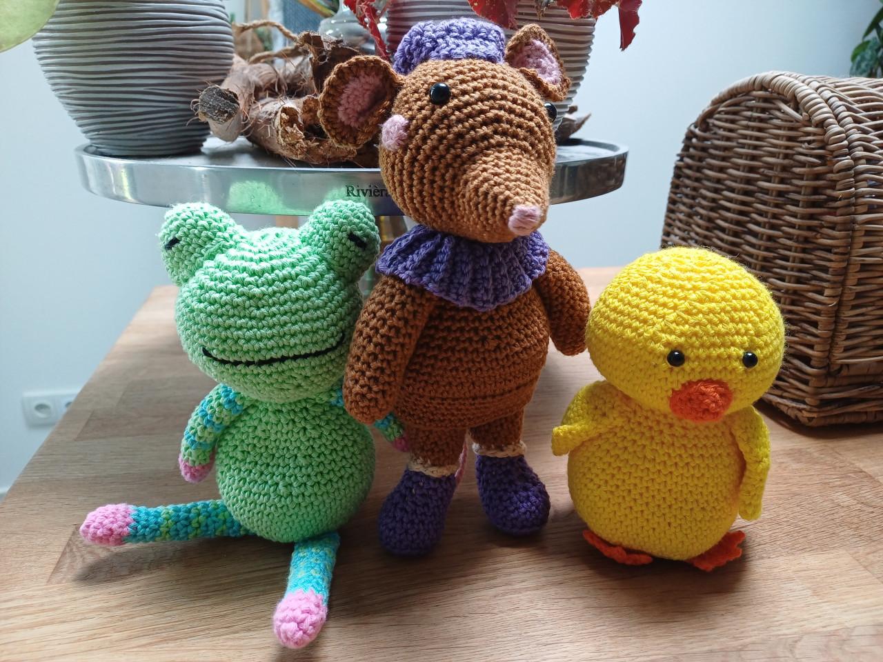 Superleuke zelf GEHAAKTE KNUFFELS: kikker, muis en kuiken!